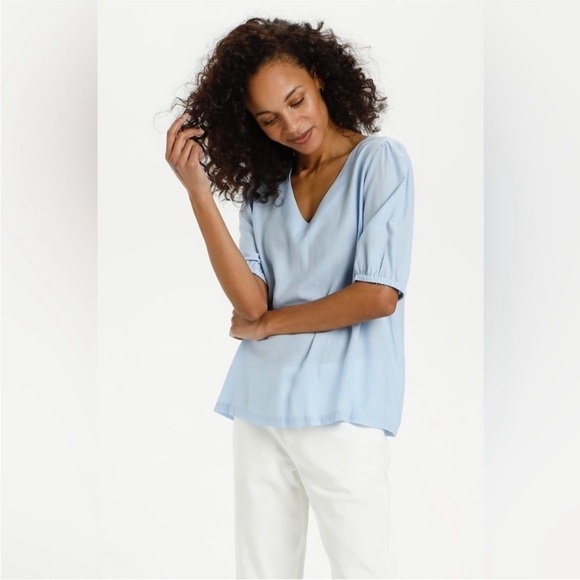 BNWT Kaffe Short-sleeved  KAveronica Blouse - Picture 2 of 6